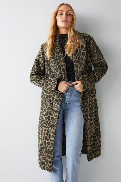 Womens Leopard Print Wool...