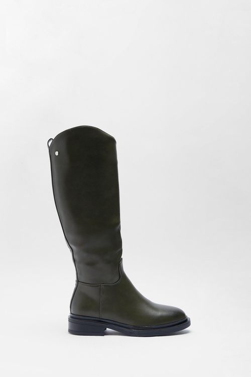 Womens Faux Leather Knee High...