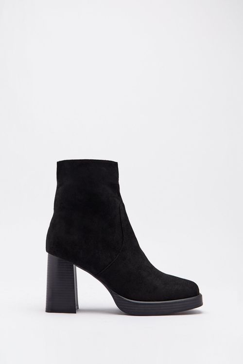 Womens Faux Suede Square Toe...