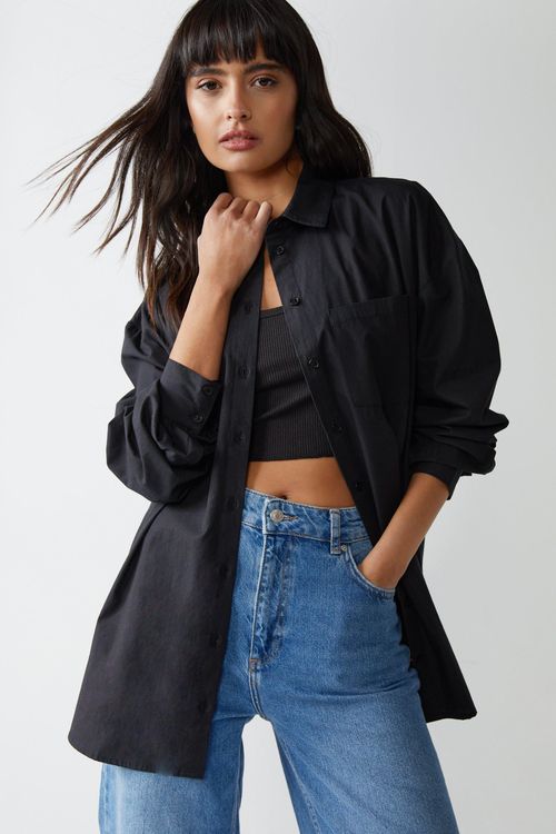 Womens Oversized Shirt - black