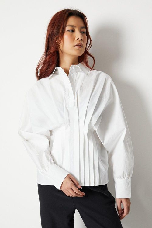 Womens Pleat Front Shirt -...