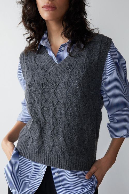 Womens Knitted Pointelle...