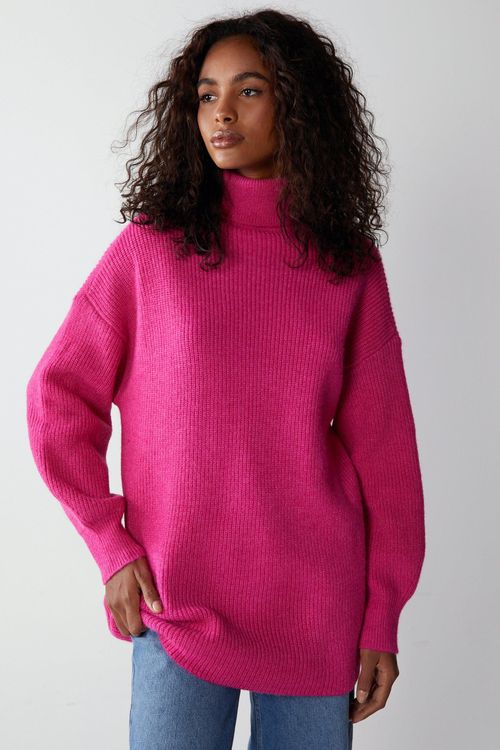 Womens Roll Neck Oversized...