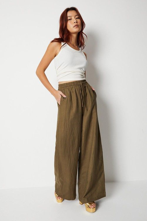 Womens Linen Wide Leg...