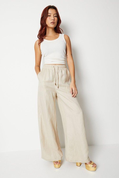 Womens Linen Wide Leg...