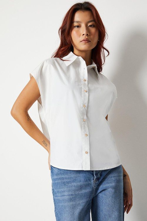 Womens Boxy Button Through...