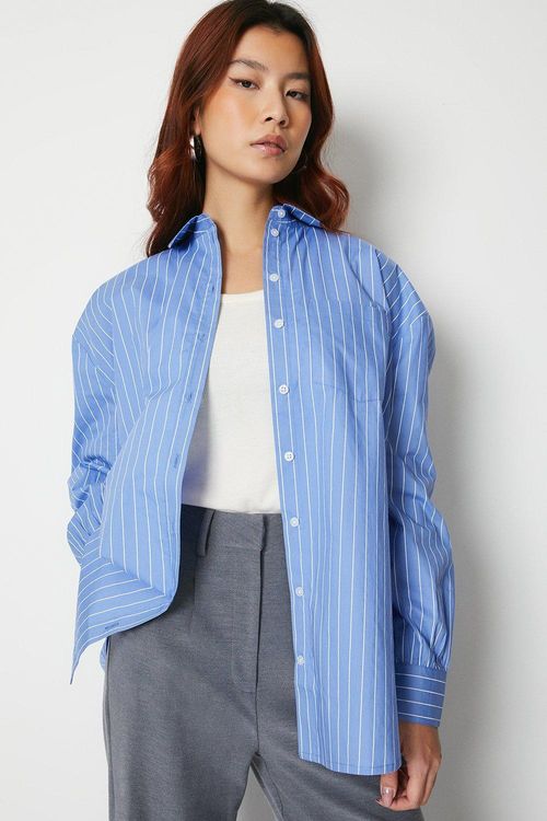 Womens Stripe Oversized Shirt...