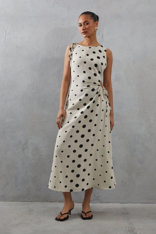 Womens Linen Spot Cut Out...