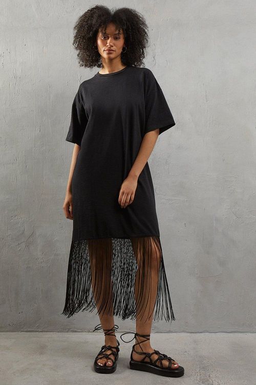 Womens Boxy Fringe Hem...