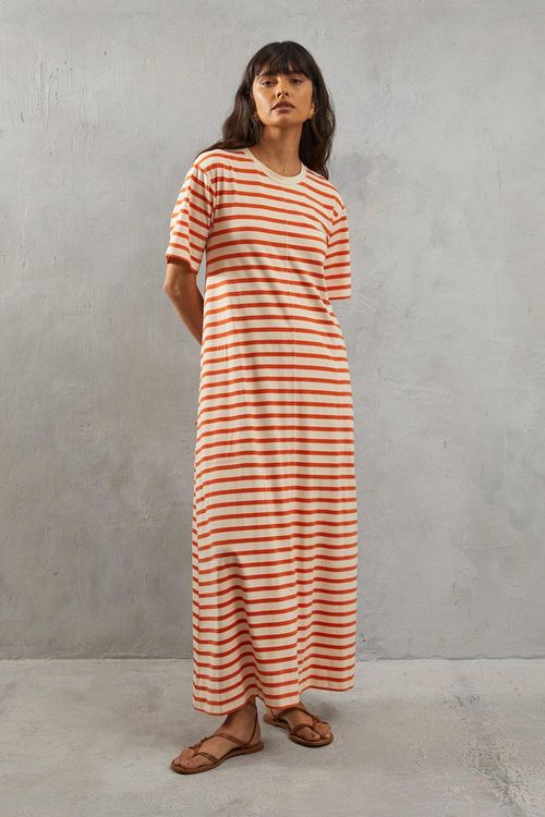 Womens Stripe Trapeze Midi...