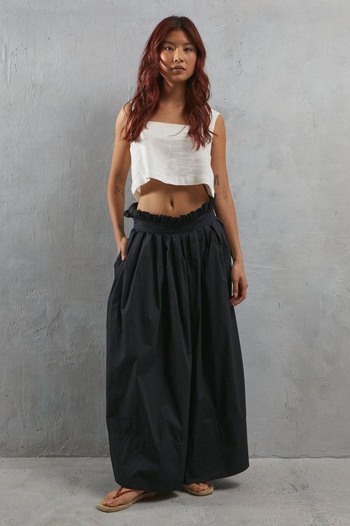 Womens Poplin Volume Midi...