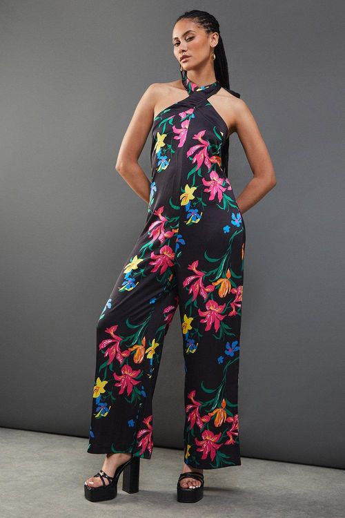 Womens Floral Satin...
