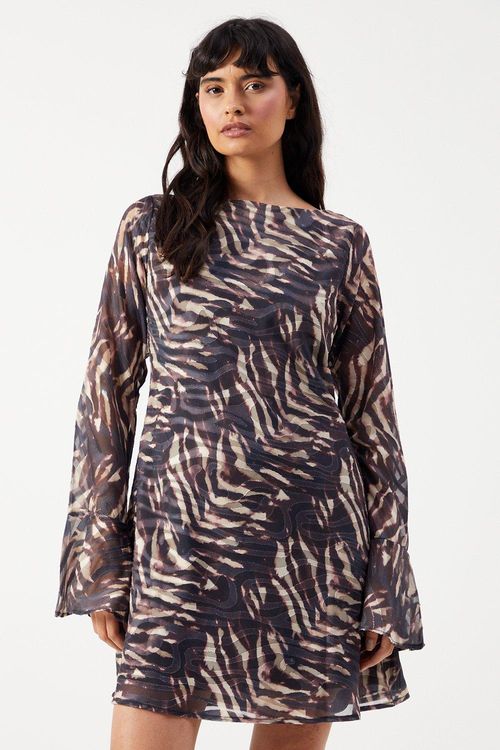 Womens Zebra Burnout Chiffon...