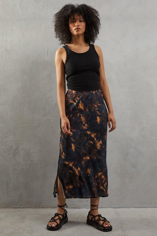 Womens Print Bias Midi Skirt...