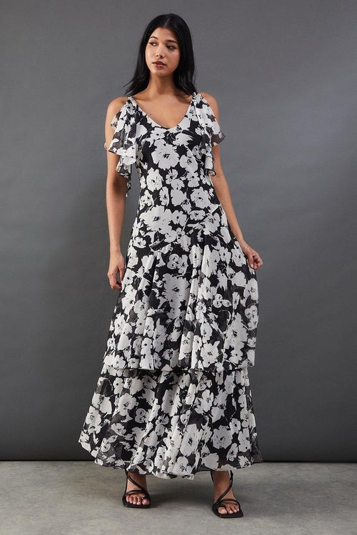 Womens Floral Strappy Chiffon...