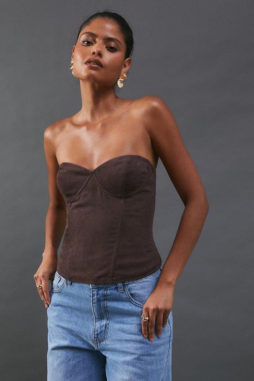 Womens Cord Bustier Top -...
