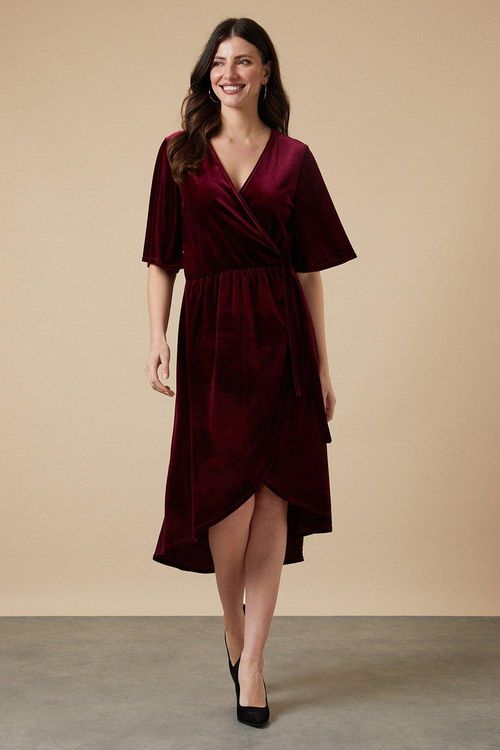 Womens Tall Velvet Wrap Midi...