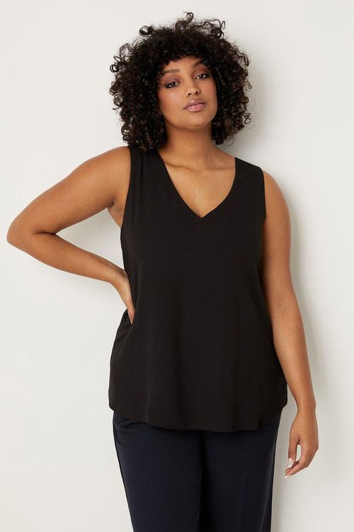 Womens Curve Plain V Neck...