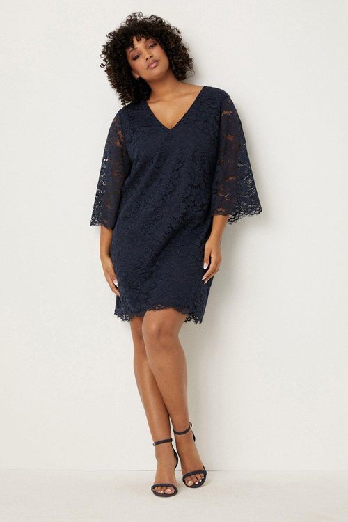 Womens Curve Lace 3/4 Sleeve...