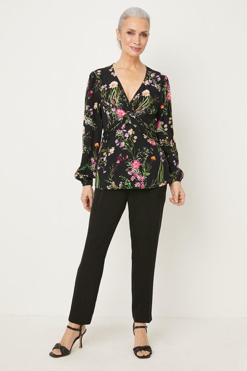 Womens Black Floral Twist...