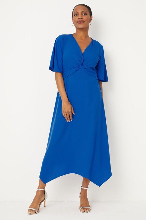 Womens Plain Twist Front Midi...