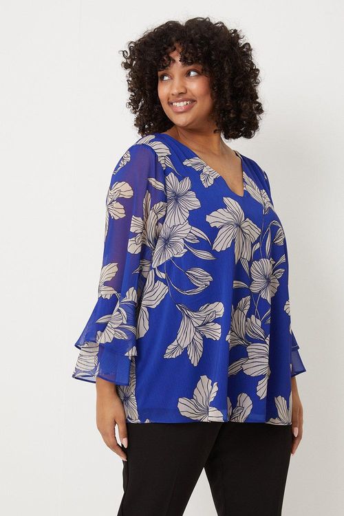 Womens Curve Blue Floral...