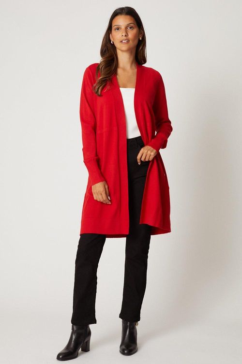 Womens Longline Seam Cardigan