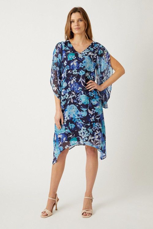 Womens Tall Blue Floral Split...