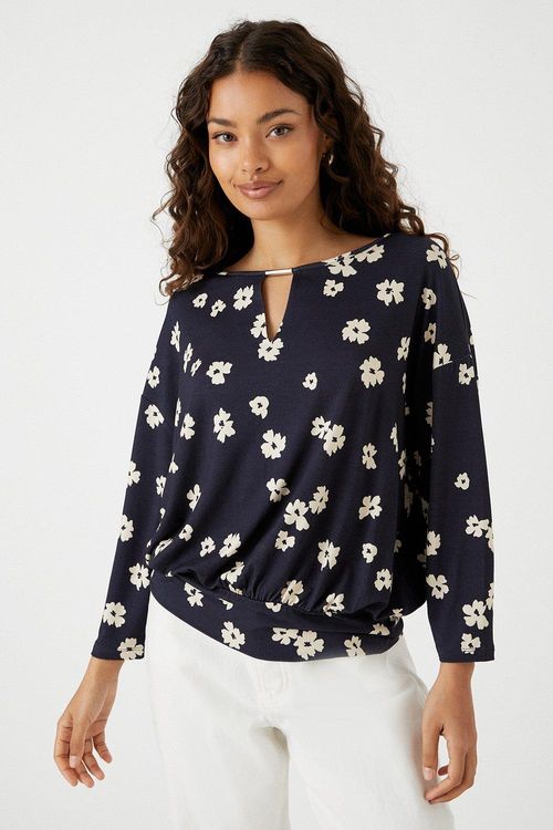 Womens Petite Navy Floral...