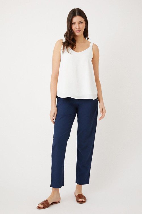 Womens Tapered Linen Look...