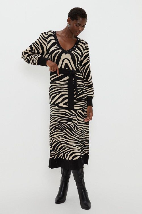 Womens Tiger Print Belted...