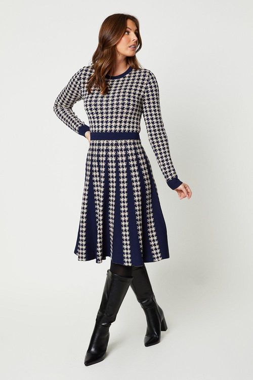 Womens Houndstooth Knitted...