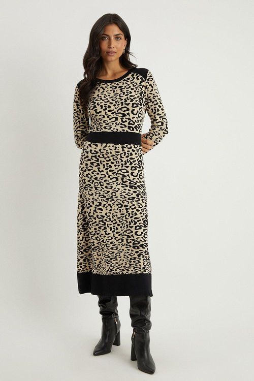 Womens Leopard Print Knitted...