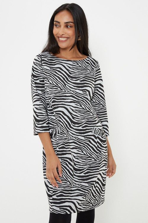 Womens Petite Zebra Jacquard...