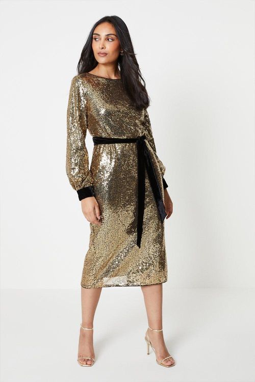 Womens Petite Sequin Velvet...