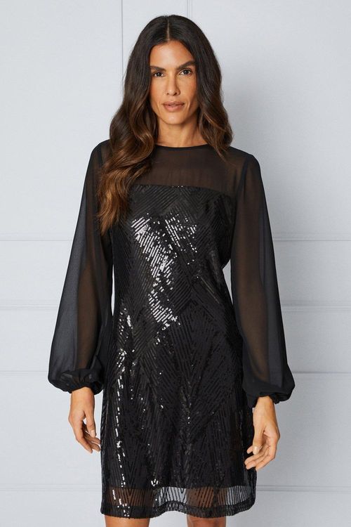 Womens Sequin Mesh Insert...