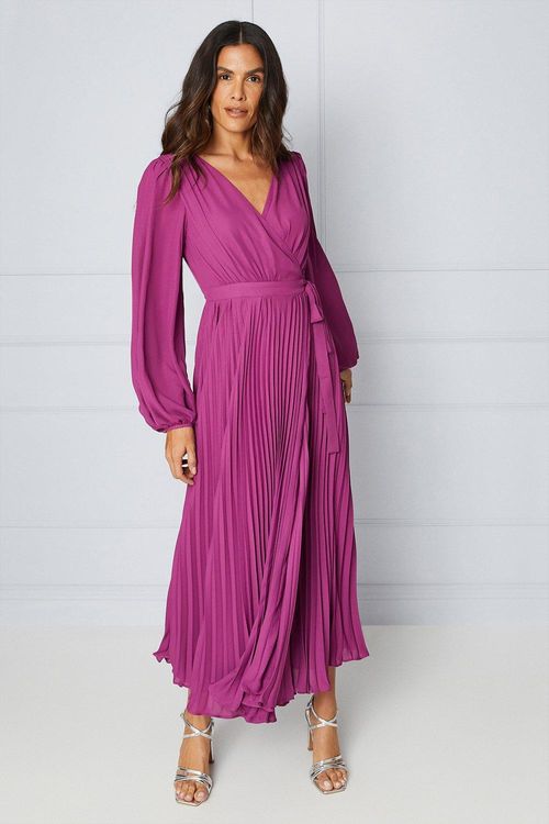 Womens Pleated Wrap Midaxi...