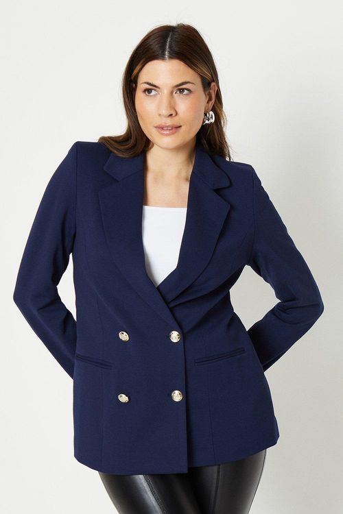 Womens Premium Ponte Military Blazer