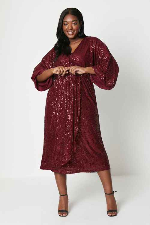 Womens Curve Sequin Kimono...