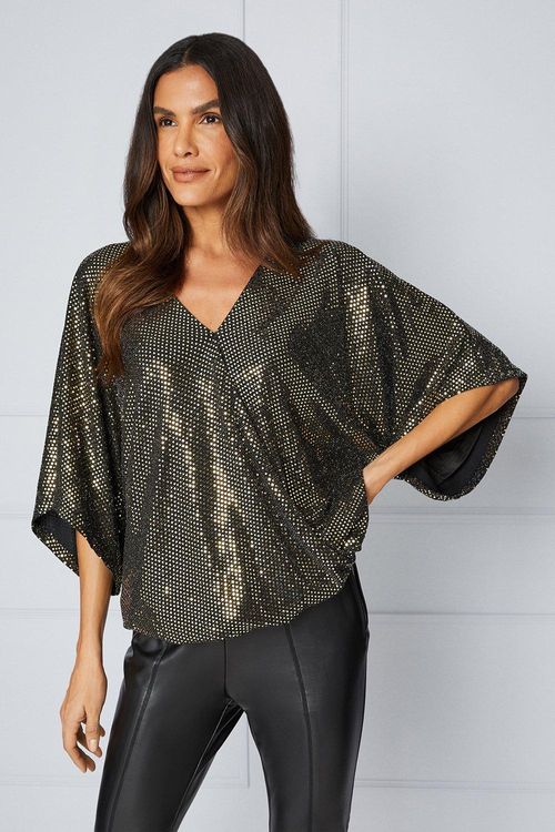 Womens Wrap Batwing Sleeve...