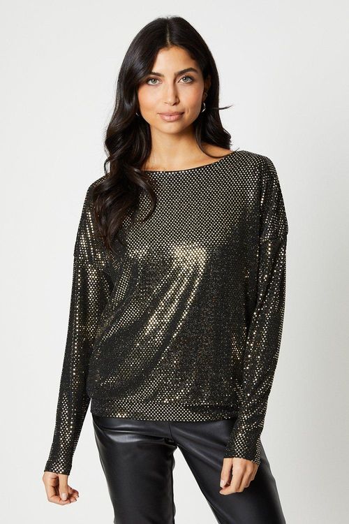 Womens Tall Batwing Sequin...