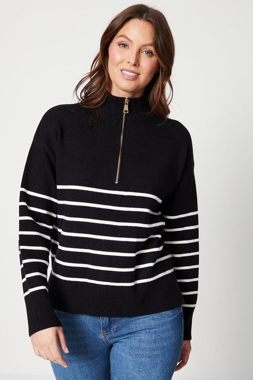 Womens Zip Funnel Neck Milano...