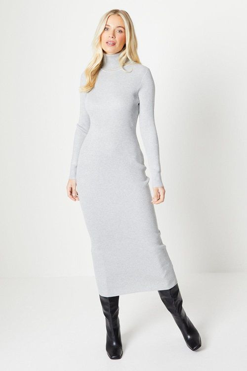 Womens Petite Roll Neck Midi...