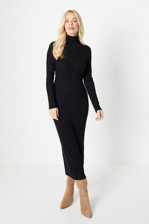 Womens Petite Roll Neck Midi...