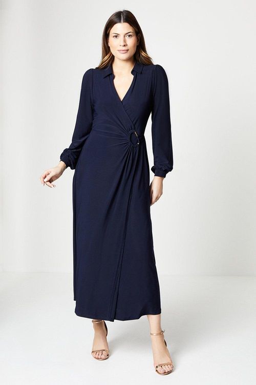 Womens Tall Jersey Ring Wrap Dress