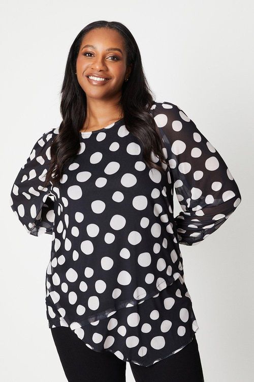 Womens Curve Spot Print Mesh...