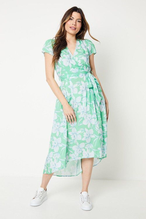 Womens Floral Viscose Pleat...