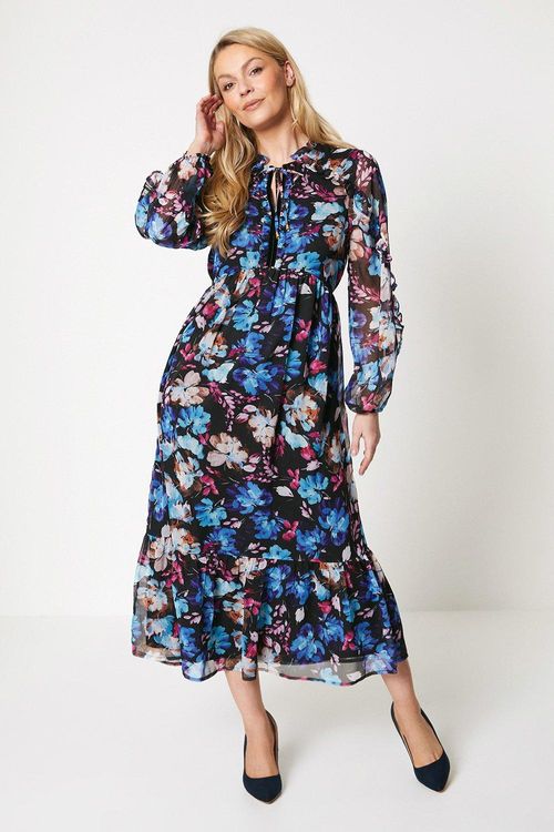 Womens Floral Print Chiffon...