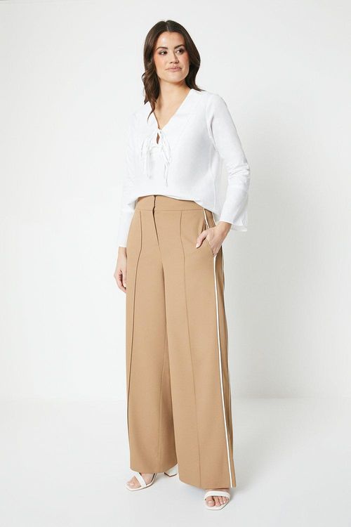 Womens Premium Side Stripe Wide Leg Trousers