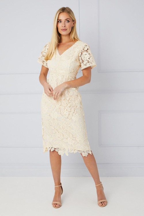 Womens Petite Lace Flare...